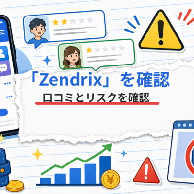Zendrix副業アプリの口コミとリスクを示すアイキャッチ
