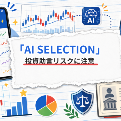 AI SELECTIONの投資助言リスクを示すアイキャッチ