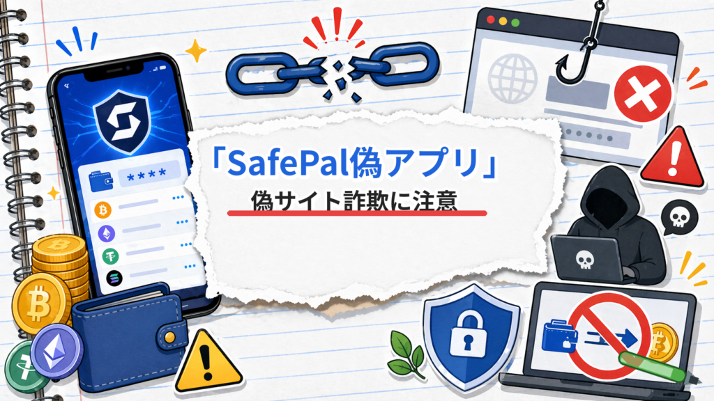 SafePal偽アプリと偽サイト詐欺への注意を示すアイキャッチ