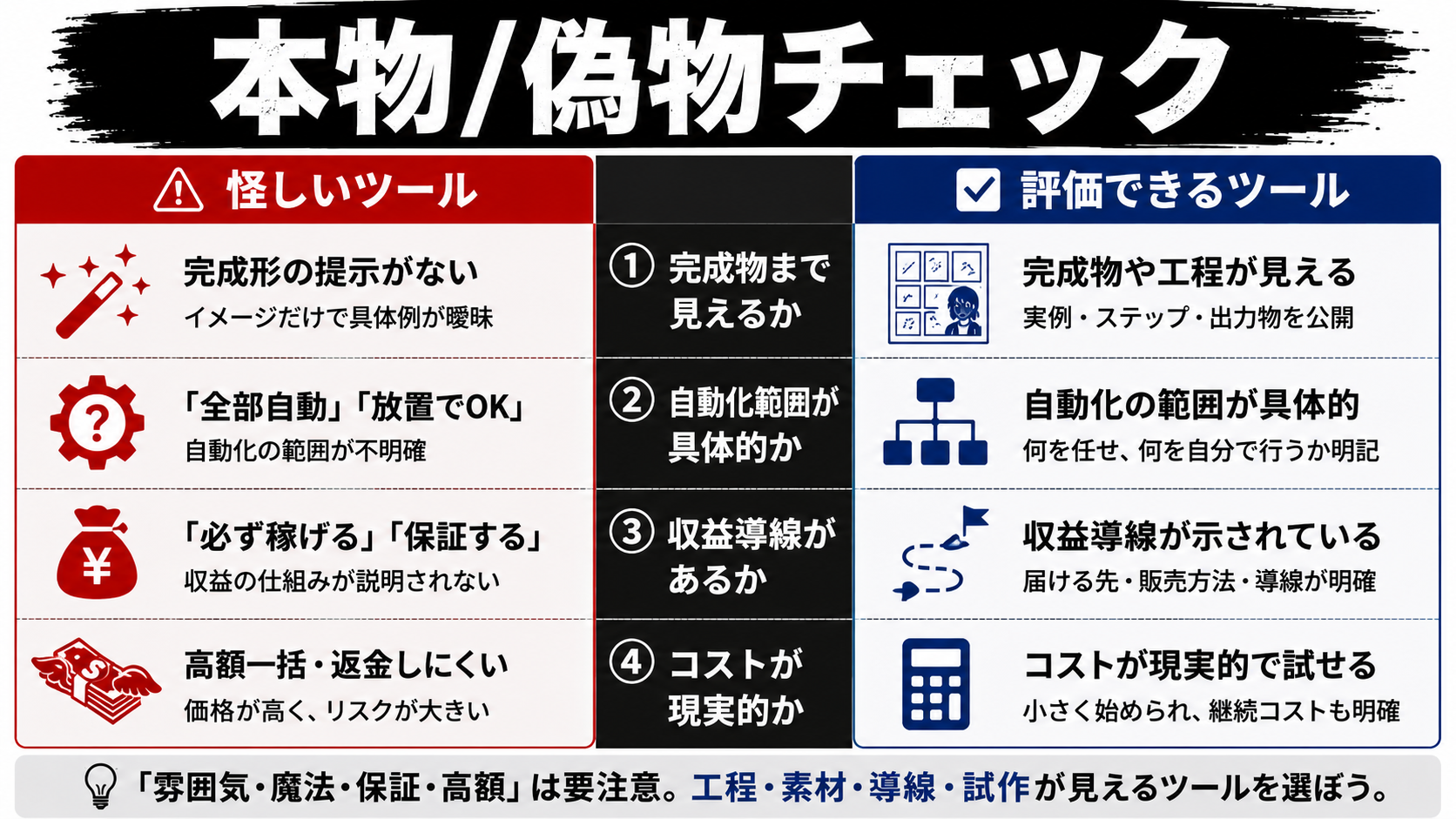 本物/偽物チェックシート