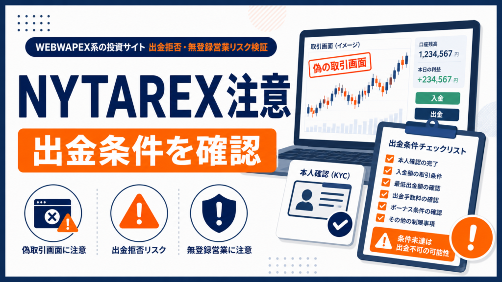 NYTAREX注意 出金条件を確認