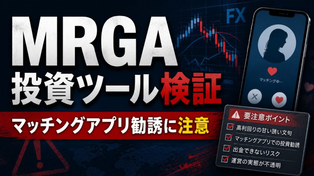 MRGA 投資ツール検証 マッチングアプリ勧誘に注意