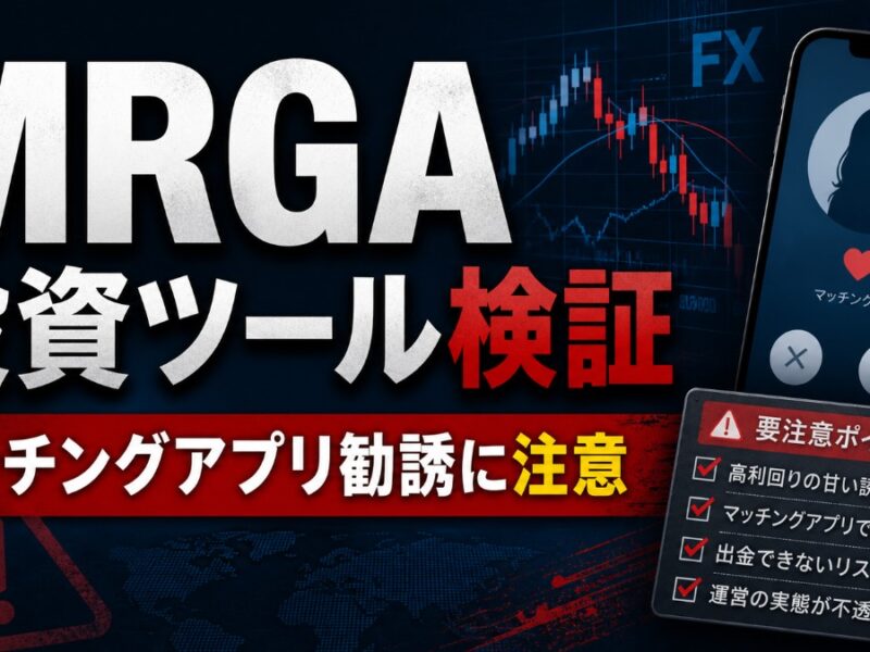 MRGA 投資ツール検証 マッチングアプリ勧誘に注意