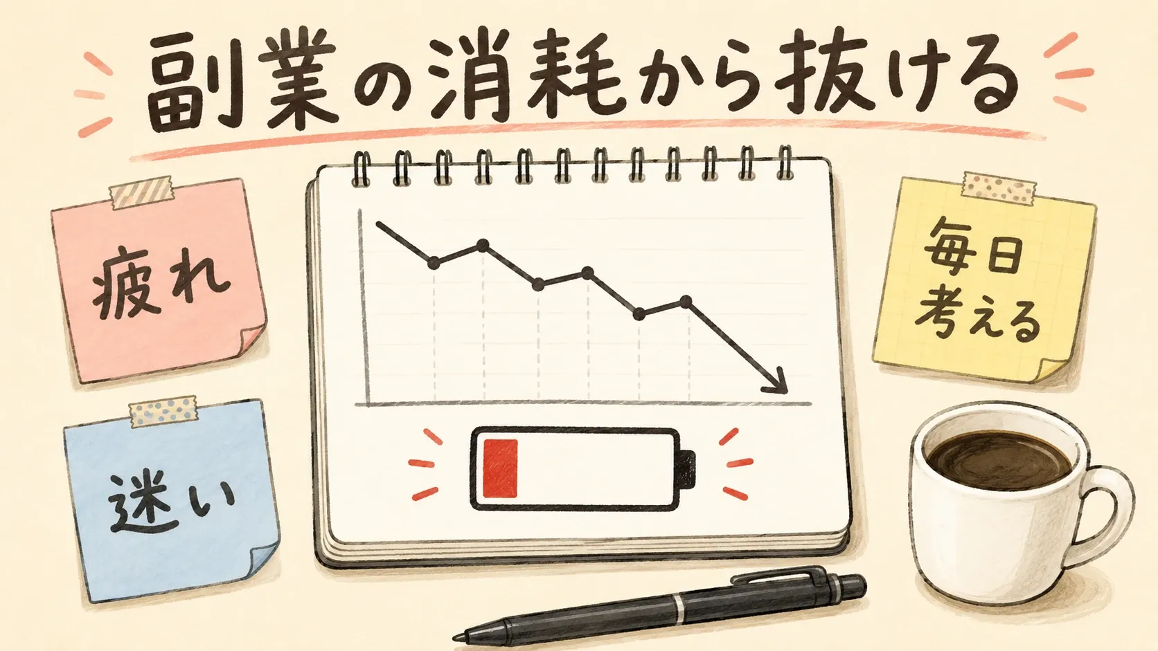 副業の消耗から抜ける図解