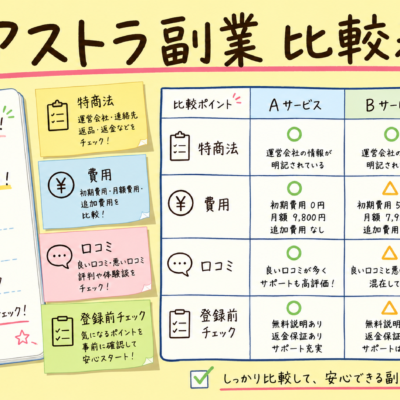 株式会社アストラの副業は登録前に何を見るべきか｜加藤洸希氏の案件をAI比較表で整理