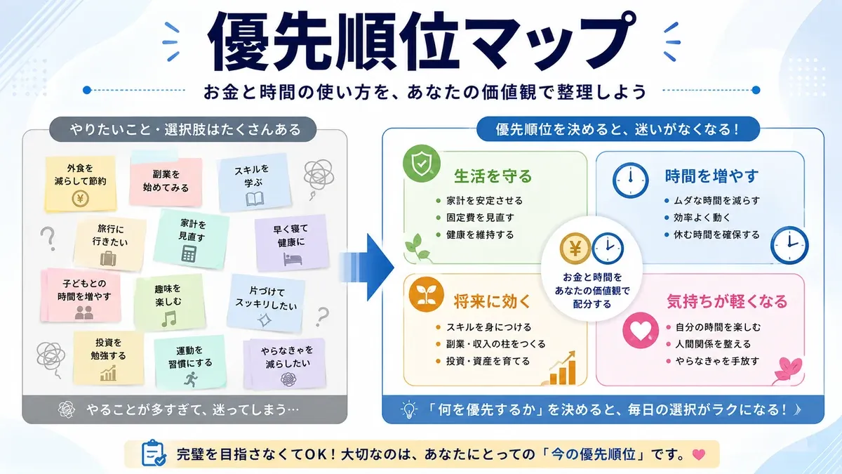 お金と時間の優先順位マップ